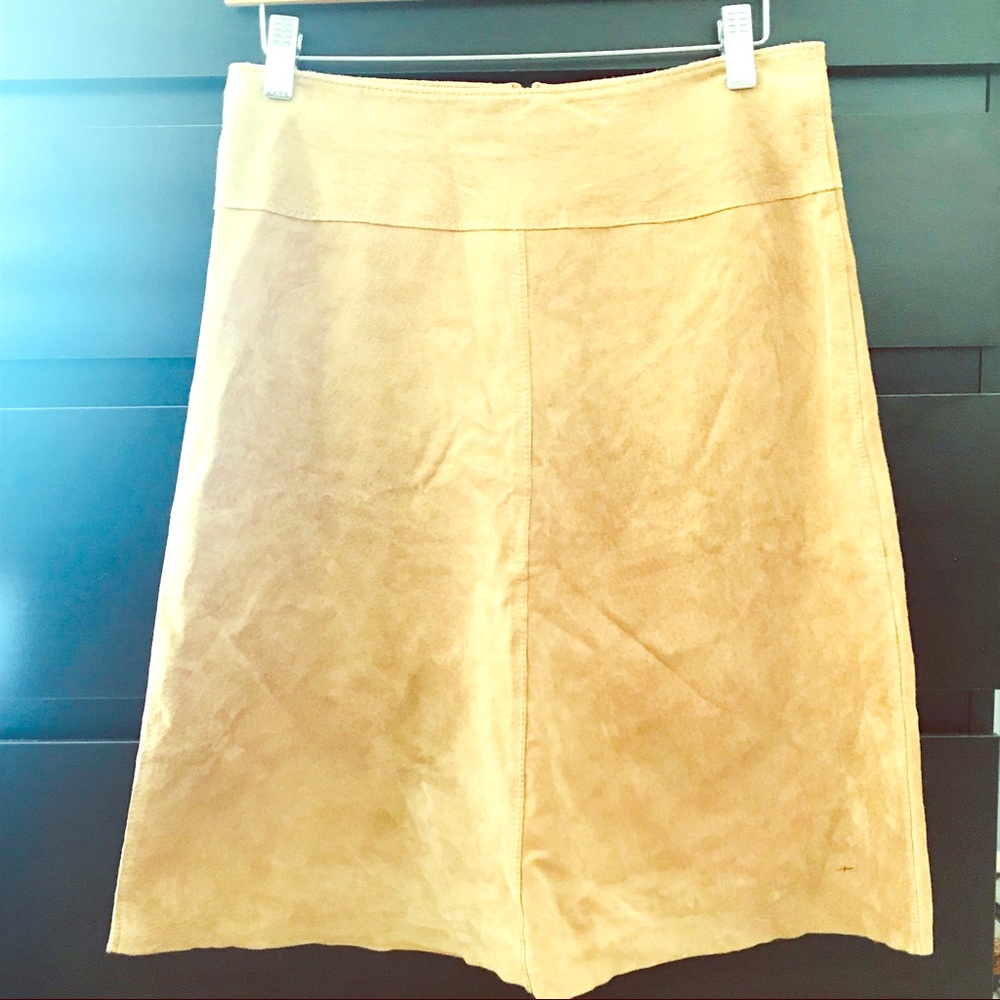 Size 2 ,Light Tan , Suede, Arden B , A-line Skirt